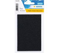 HERMA 15476 Patins en Feutre Autocollants Noirs rectangulaires, 75 x 115 mm, Amovibles, pour chaises, Meubles, Patins en Feutre pour stratifié, parquet, sols en Bois Dur