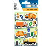 HERMA 15482 Sticker Enfant Müllmann (30 Stickers Papier Mat) Autocollant Permanent Motif Étiquettes pour Fille et Garçon Multicolore