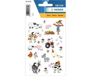 HERMA 15705 Stickers Enfants Petite ferme (72 Autocollants Papier Mat) Autocollants permanents Motif Étiquettes pour filles et garçons Multicolore