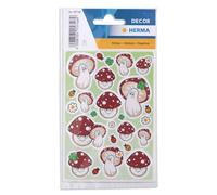 HERMA 15746 Lot de 75 autocollants porte-bonheur avec trèfle et coccinelle, champignon porte-bonheur pour album photo, mariage, journal, scrapbooking, anniversaire, décoration lettres