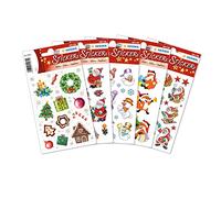 HERMA 180 Autocollants de Noël, Bonhomme de Neige et Père Noël, pour La Décoration de Cadeaux, Cartes et Enveloppes, Étiquettes Auto-Adhésives/Stickers pour Enfants