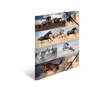 HERMA 19217 Lot de 3 porte-documents A3 en carton pour enfants avec impression intérieure et bande élastique, lot de 3 chemises en carton robuste pour garçons et filles