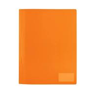 HERMA 19489 Lot de 3 classeurs A4 orange translucide en plastique avec étiquette d'étiquetage, poche coulissante et languette d'agrafe en métal, ensemble de dossiers en plastique robuste pour l'école