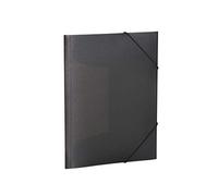 HERMA 19501 Lot de 3 porte-documents A4 en plastique robuste et lavable avec rabats intérieurs et sangle élastique pour enfants, garçons et filles Noir translucide