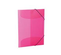 HERMA 19505 Lot de 3 porte-documents A4 en plastique pour enfants avec rabats intérieurs et élastique Rose translucide