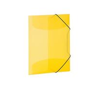 HERMA 19514 Lot de 3 chemises de collection A3 jaune translucide pour enfant en plastique avec rabat intérieur et élastique - Lot de 3 chemises solides en plastique pour garçons et filles