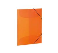 HERMA 19515 Lot de 3 porte-documents A3 en plastique pour enfants avec rabats intérieurs et bande élastique Orange translucide