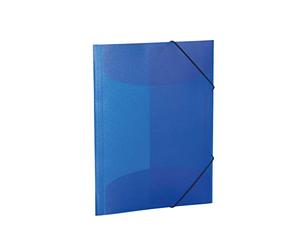 HERMA 19519 Lot de 3 porte-documents A3 en plastique pour enfants avec rabats intérieurs et bande élastique Bleu translucide