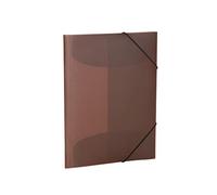 HERMA 19522 Lot de 3 porte-documents A3 en plastique pour enfants avec rabats intérieurs et bande élastique Marron translucide