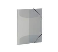 HERMA 19586 Lot de 3 porte-documents A3 gris translucide pour enfants avec rabats intérieurs et bande élastique en plastique robuste pour garçons et filles