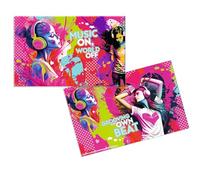 HERMA 19595 Music Girl Lot de 3 sous-mains en carton effaçables pour enfants 55 x 35 cm Motif double face Pour filles et garçons