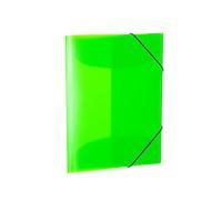 HERMA 19658 Classeur A4 transparent vert fluo pour enfant avec rabats intérieurs et élastique en plastique robuste pour garçons et filles