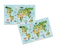 Herma Sous-main Carte du monde 55 x 35 cm Imprimé recto verso Antidérapant