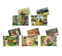 HERMA 19680 Lot de 10 sous-mains en carton solide avec motif animalier 55 x 35 cm