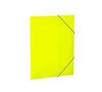 HERMA 19696 Lot de 3 chemises d'angle en plastique pour enfant avec rabats intérieurs et bande élastique Jaune fluo translucide Format A3
