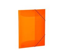 HERMA 19697 Lot de 3 porte-documents A3 Orange fluo translucide en plastique robuste lavable très résistant avec rabats intérieurs et élastique pour enfants, garçons et filles
