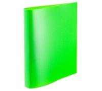 HERMA 19713 Classeur à anneaux A4 transparent vert fluo, fin, 2 anneaux, 25 mm de large, classeur en plastique avec support pour l'école et le bureau, classeur à anneaux en plastique robuste pour