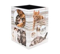 HERMA 19740 - Corbeille à papier rectangulaire - 15 l - Pliable - En carton solide - Pour filles et garçons - Pour chambre d'enfant, chambre à coucher, bureau, Chats