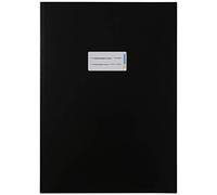 HERMA 19745 Lot de 10 couvertures pour cahiers d'école, format A4, en carton noir, avec champ d'inscription, en papier solide et extra fort, pour cahiers d'école, couleur