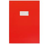 HERMA 19748 Lot de 10 couvertures pour cahiers d'école, format A4, en carton rouge, avec champ d'inscription, en papier solide et extra fort, pour cahiers d'école, colorées