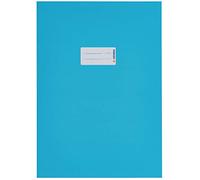 HERMA 19750 Lot de 10 couvertures pour cahiers d'école, format A4, en carton bleu clair, avec champ d'inscription, en papier solide et extra fort, pour cahiers scolaires, colorés