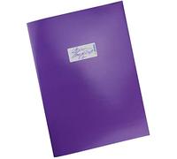 HERMA 19756 Protège-cahiers, format A4, en carton violet, avec champ d'inscription, en papier solide et extra résistant, protège-cahiers d'école, couleur