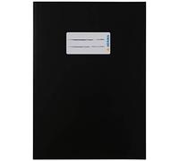 HERMA 19759 Protège-cahiers, format A5, en carton noir, avec champ d'inscription, en papier solide et extra fort, protège-cahiers d'école, couleur