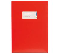 HERMA 19762 Lot de 10 couvertures pour cahiers d'école, format A5, en carton rouge, avec champ d'inscription, en papier solide et extra fort, pour cahiers d'école, colorées