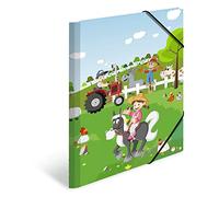 Herma 19832 Porte-documents DIN A3 en carton solide avec rabats intérieurs imprimés, reliure élastique, classeur à onglets, 1 porte-documents pour enfants