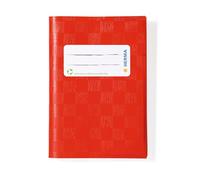 HERMA 19896 Protège-cahier A6 en raphia rouge avec étiquette et structure en raphia en film polypropylène résistant et facile à nettoyer
