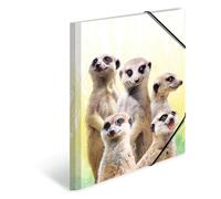 HERMA 19971 Lot de 3 porte-documents DIN A3 en plastique robuste avec rabats intérieurs imprimés et sangle élastique pour enfants, garçons et filles