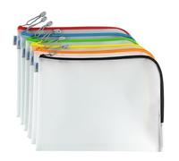 HERMA 20013 Pochette à documents A4 avec fermeture éclair, set de 10 (36 x 28 cm) grande pochette transparente à fermeture zip pour documents, dossiers, jouets, sac de rangement, plusieurs couleurs