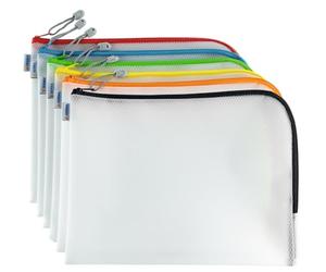 HERMA 20013 Pochette à documents A4 avec fermeture éclair, set de 10 (36 x 28 cm) grande pochette transparente à fermeture zip pour documents, dossiers, jouets, sac de rangement, plusieurs couleurs