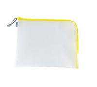 Herma Pochette à documents Mesh Bags A4 transparente à fermeture zip 36 x 28 cm jaune
