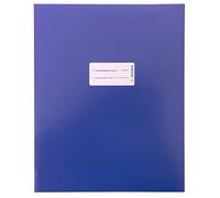 HERMA 20046 Quart Protège-cahiers, en carton bleu, avec champ d'inscription, en papier solide et extra fort, protège-cahiers d'école, couleur