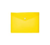 HERMA 20052 Porte-documents A5 transparent jaune, petites pochettes transparentes avec bouton pression, enveloppe en plastique pour l'école, l'université, le bureau, les voyages