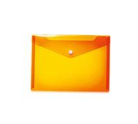 HERMA 20057 Porte-documents A5 transparent orange, petites pochettes transparentes avec bouton-pression, enveloppe en plastique pour école, université, bureau, voyage