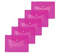 HERMA 20058 Lot de 5 pochettes à documents A5 en plastique pour l'école, l'université, le bureau, les voyages