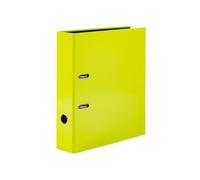 HERMA 20063 Classeur A4 jaune fluo, 7 cm de large, motif de classeur à levier en carton avec impression intérieure pour l'école et le bureau, classeur à anneaux stable, pour garçons et filles