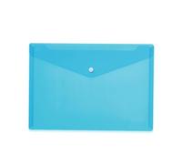 HERMA 20076 Lot de 5 porte-documents A4 transparents bleu clair avec bouton pression - Enveloppes en plastique pour l'école, l'université, le bureau, les voyages