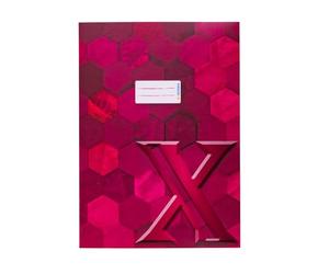 HERMA 20094 Protège-cahiers A4 en carton bordeaux, avec champ d'inscription en papier solide et extra fort, protège-cahiers avec motif hexagonal, pour cahiers d'école, couleur