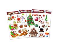 HERMA 25 Autocollants de Noël, Père Noël, Bonhomme de Neige, Rennes, Arbre - Décoration de Fenêtre Sans Colle, Amovibles - Étiquettes Auto-Adhésives pour Enfants