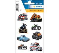 HERMA 3085 Lot de 24 autocollants pour voiture avec motif camion de pompier ambulance - Étiquettes enfants pour album photo, journal intime, scrapbooking, anniversaire, décoration lettres, bricolage
