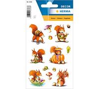HERMA 3368 Animaux Stickers pour Enfants Écureuil (42 autocollants, papier, mat) autocollants, permanents, motifs d'étiquettes pour filles et garçons, multicolore