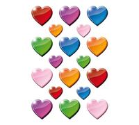 HERMA 3403 Lot de 54 autocollants en forme de cœur multicolores en forme de cœur pour Saint-Valentin, amour, mariage, anniversaire, scrapbooking, décoration, cadeau, lettres, bricolage