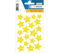 HERMA 3714 Lot de 19 autocollants pour enfants, étoiles en plastique mat, autocollants, permanents, motif d'étiquettes pour filles et garçons, multicolore