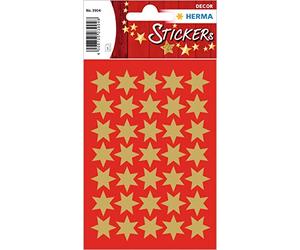 HERMA 3904 Lot de 105 petites étoiles dorées de 16 mm en papier - Autocollants de Noël pour cadeaux de Noël - Calendrier de l'Avent - Décoration pour enfants - Récompense DIY