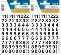 HERMA 4159 Lot de 71 autocollants numérotés noirs de 0 à 9, taille de la police 10 mm, autocollants, résistants aux intempéries, petits chiffres adhésifs pour numéros de maison, en film plastique à