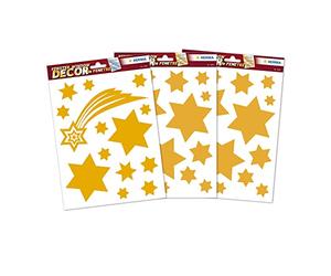 HERMA 44 Autocollants de Noël, Étoiles d'or, pour la décoration de Noël de fenêtre, adhèrent sans colle et sont amovibles, étiquettes auto-adhésives / stickers pour enfants