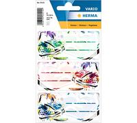 Herma 5519 de nom Cahier Étiquettes pour l'école motif chaussures de sport Chucks, format 7, 6 x 3, 5 cm Contenu par Contenu : 9 étiquettes